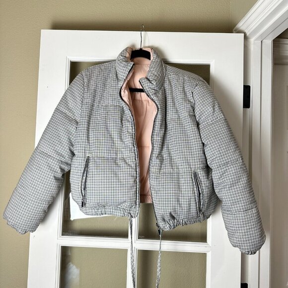 REVERSIBLE American Eagle Cropped Puffer Coat Jacket Size Small - Picture 3 of 14